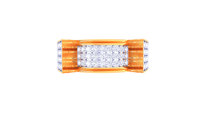 Iconique Signature Band – 0.77 Ct Pavé & Baguette Diamonds Gold Ring