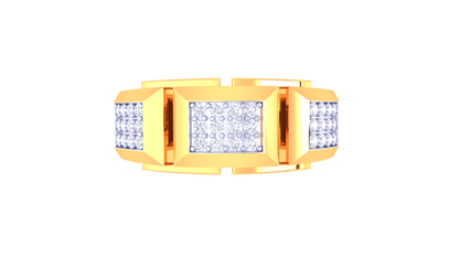 Iconique Moderniste Crest – 0.3 Ct Diamond Gold Ring