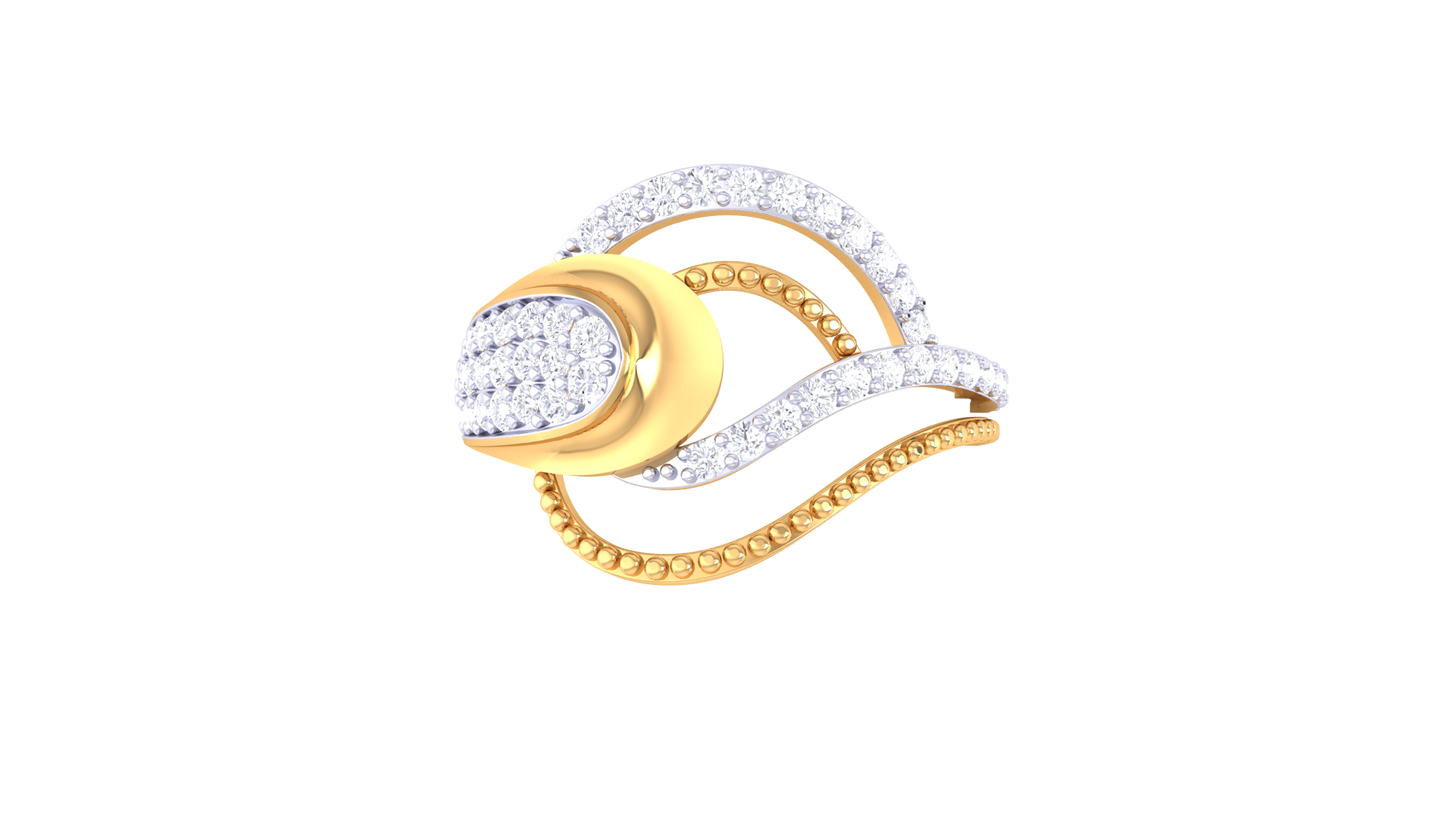 Lumiere Intertwined Elegance Rose Gold Ring - 0.42 Ct Round Diamond