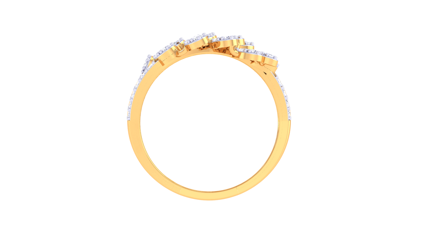 Lumiere Cascade Teardrop Ring In Rose Gold – 0.30 Ct Brilliant Cut Diamonds