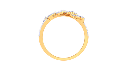 Lumiere Cascade Teardrop Ring In Rose Gold – 0.30 Ct Brilliant Cut Diamonds