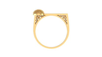 Lumiere Beaded Orb Ring In Sculpted Gold With 0.23 Ct Brilliant Cut Diamond – Modern Geometry Meets Organic Elegance