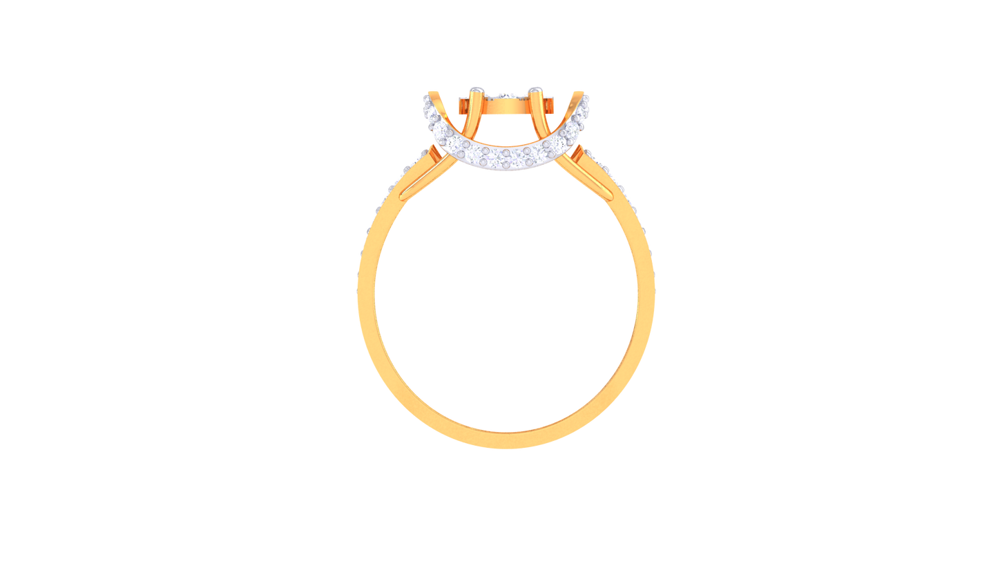 Éclat Centralité Radieuse – 0.66 Ct Round Diamond Cluster Gold Ring