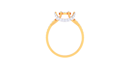 Éclat Centralité Radieuse – 0.66 Ct Round Diamond Cluster Gold Ring