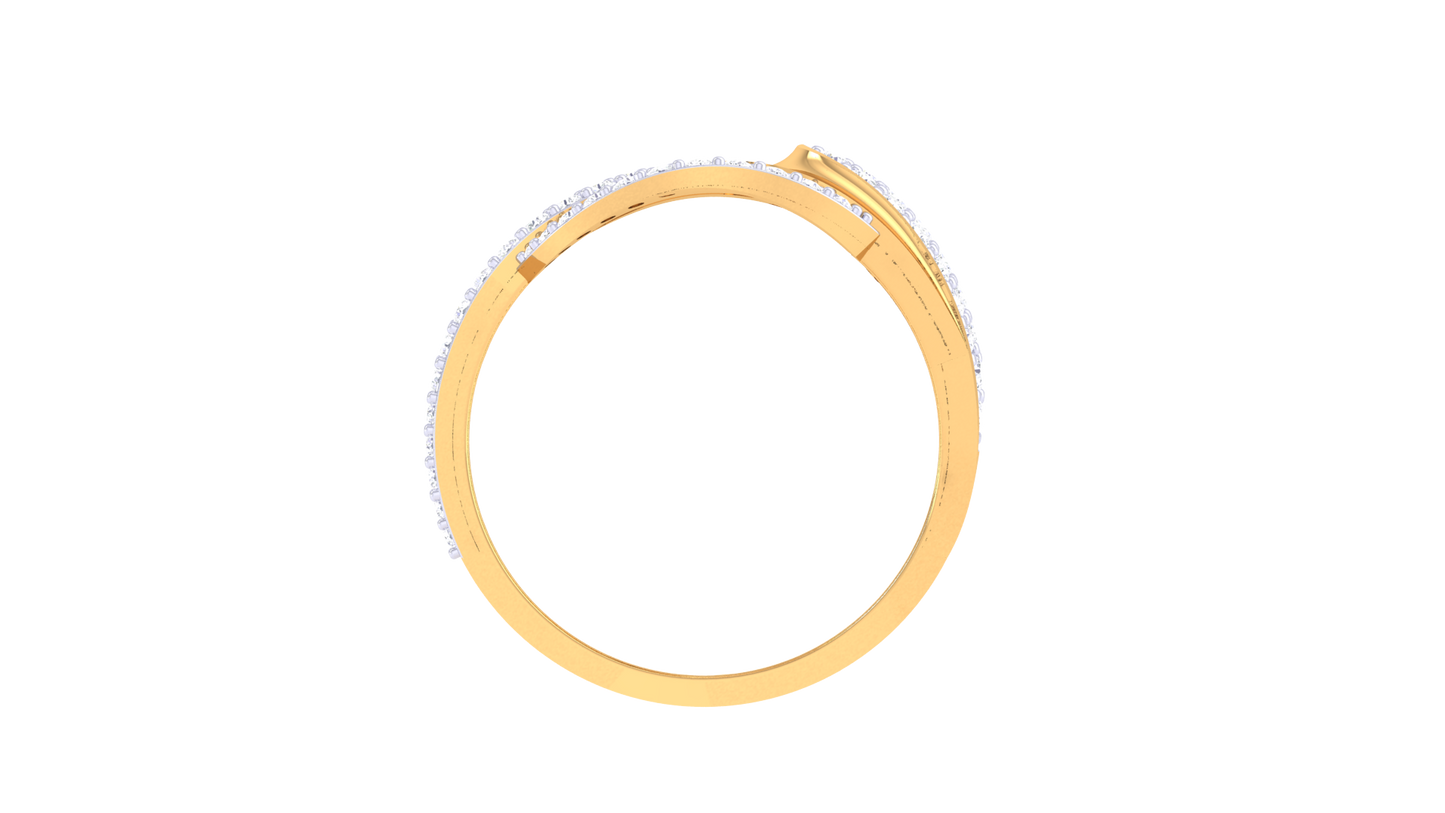 Lumiere Intertwined Elegance Rose Gold Ring - 0.42 Ct Round Diamond