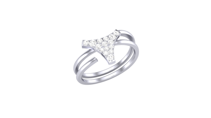 Fleuron Eternal Weave Gold Ring - 0.22 Ct Round Cut Diamonds