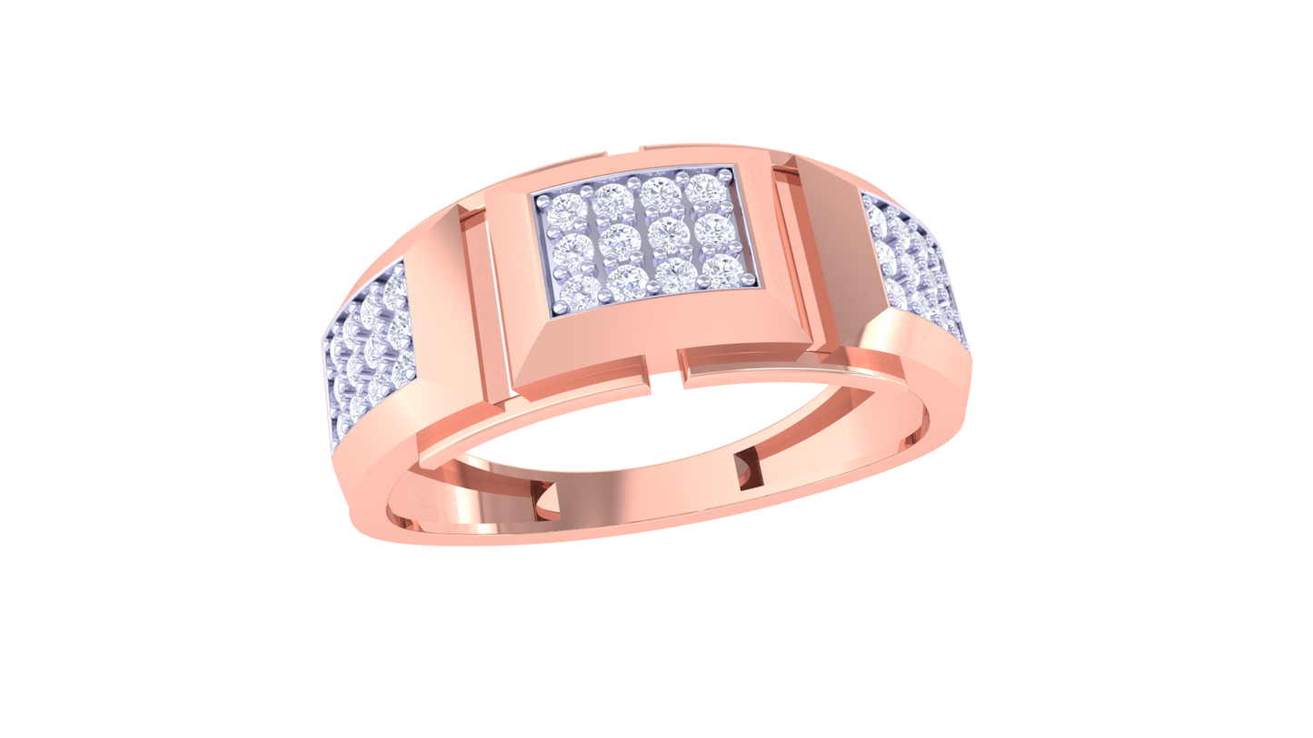Iconique Moderniste Crest – 0.3 Ct Diamond Gold Ring