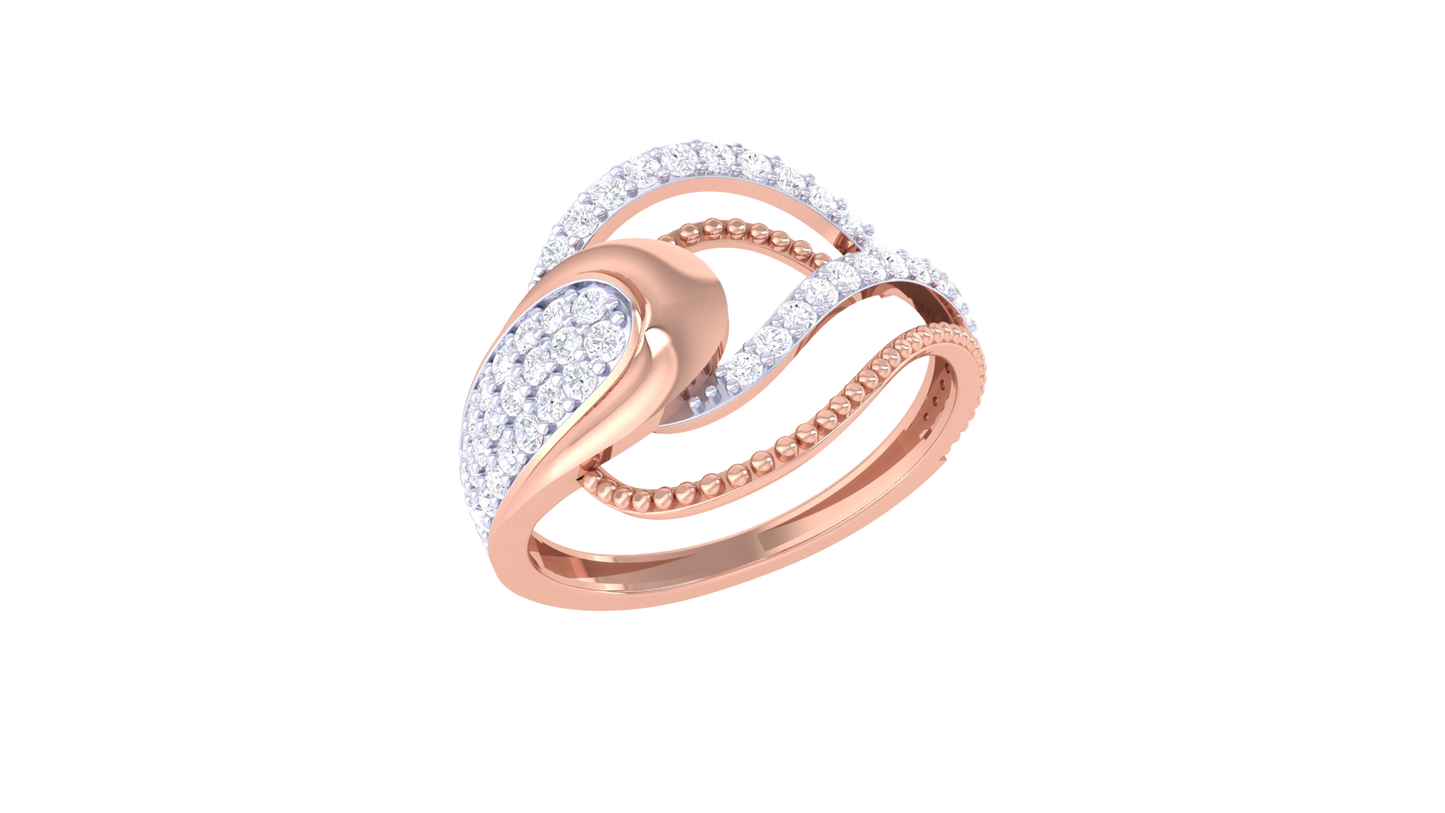 Lumiere Intertwined Elegance Rose Gold Ring - 0.42 Ct Round Diamond