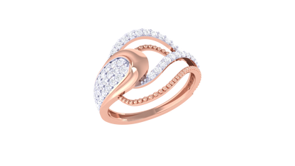 Lumiere Intertwined Elegance Rose Gold Ring - 0.42 Ct Round Diamond