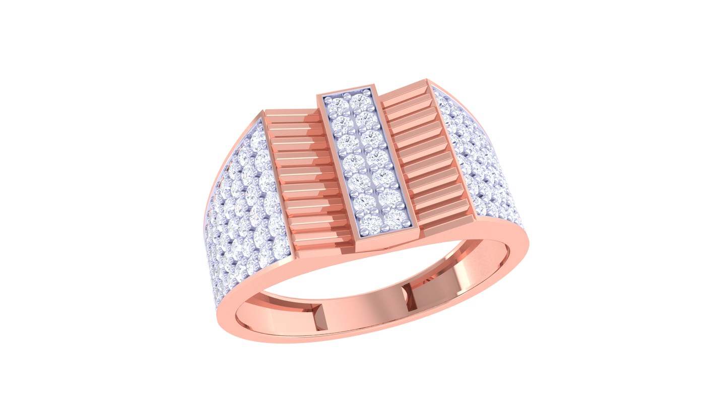 Iconique Empire Glow Ring – 0.92 Ct Pavé & Baguette Diamonds
