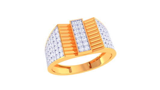 Iconique Empire Glow Ring – 0.92 Ct Pavé & Baguette Diamonds