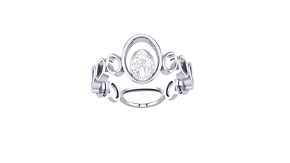 Eclat Floral Cluster - 0.10 Ct Round Cut Diamond Gold Rind