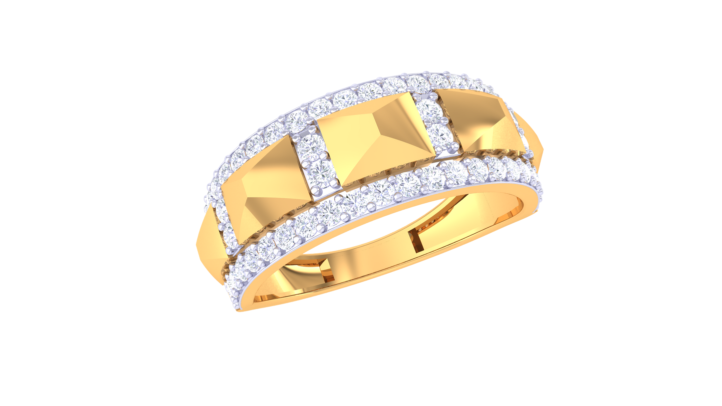 Éclat Picqué Brilliance – 0.58 Ct Round Diamond Gold Ring