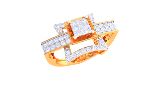 Éclat Prisma Héritage – 0.75 Ct Princess Cut Diamond Gold Ring