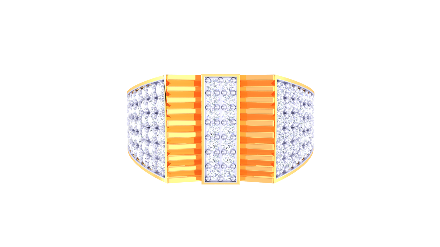 Iconique Empire Glow Ring – 0.92 Ct Pavé & Baguette Diamonds