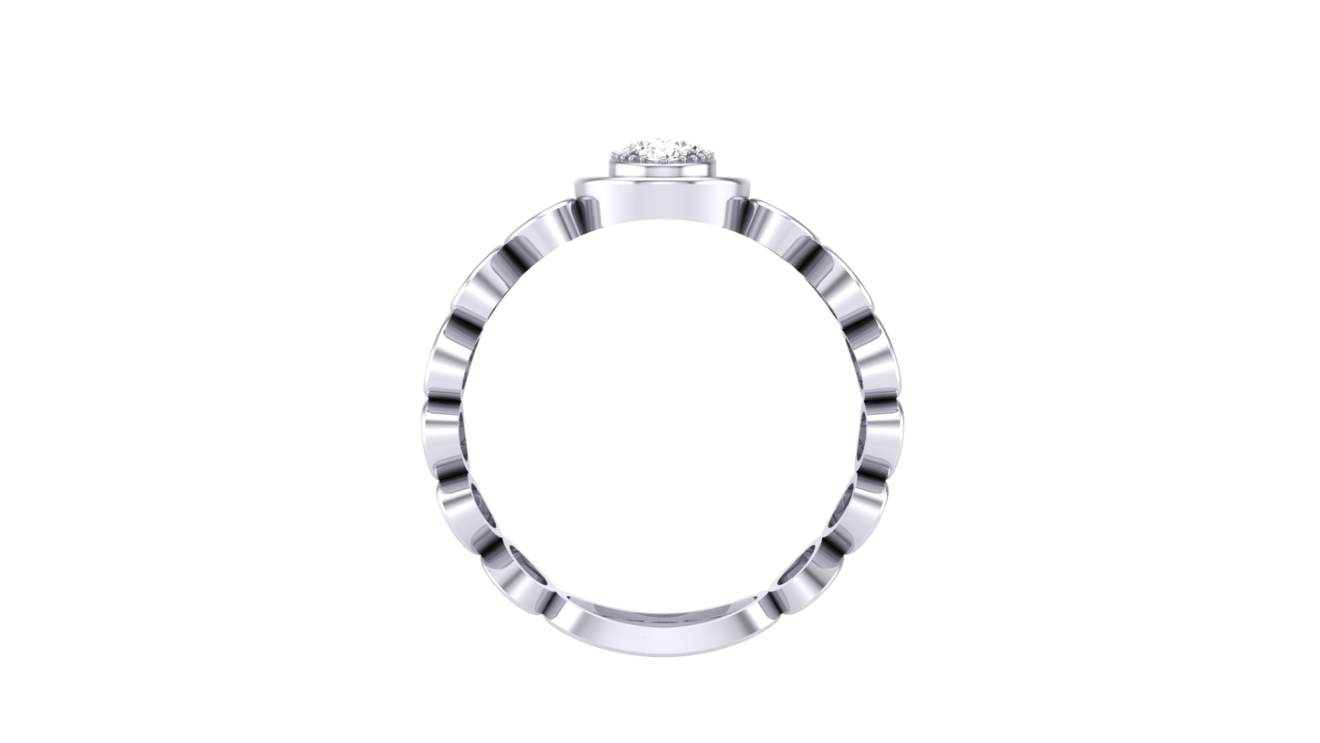 Eclat Floral Cluster - 0.10 Ct Round Cut Diamond Gold Rind