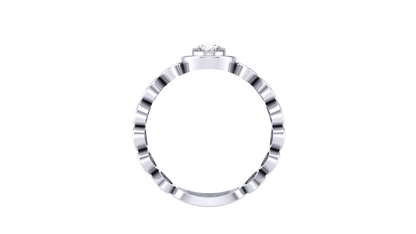 Eclat Floral Cluster - 0.10 Ct Round Cut Diamond Gold Rind