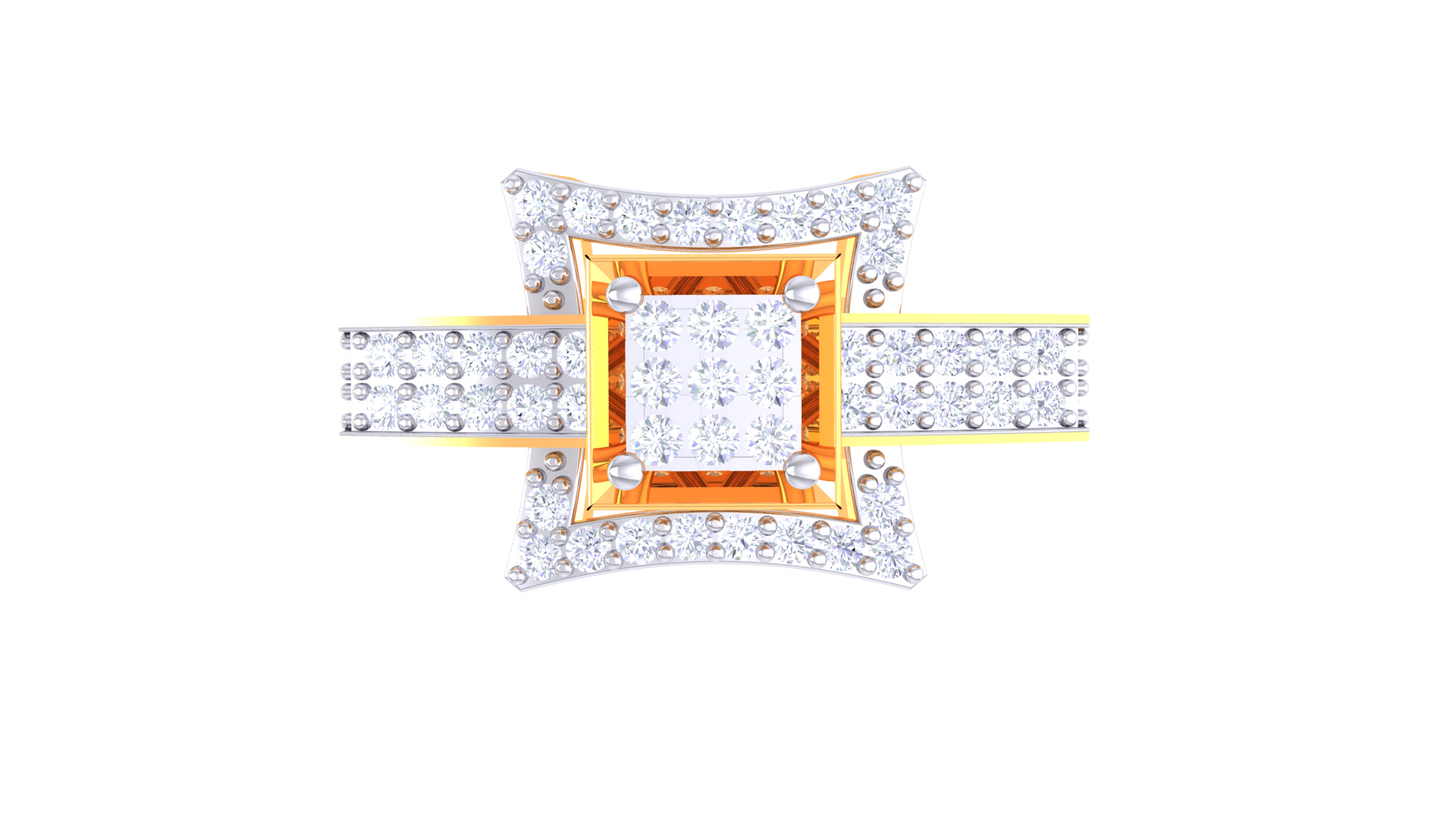 Éclat Prisma Héritage – 0.75 Ct Princess Cut Diamond Gold Ring