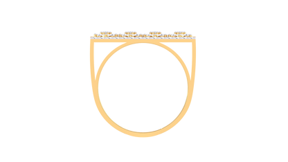 Eclat Floral Cascade Ring In Gold – 0.34 Ct Diamond With Dual-Band Harmony With Blooming Brilliance