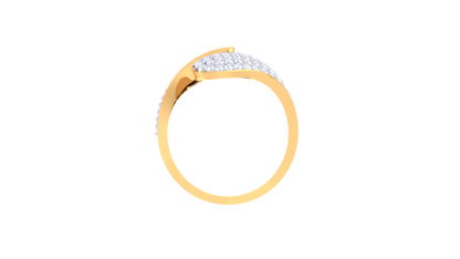 Lumiere Modern Sweep Open Gold Ring - 0.55 Ct Rounded Brilliant Cut Diamond