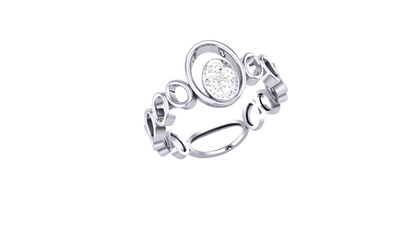 Eclat Floral Cluster - 0.10 Ct Round Cut Diamond Gold Rind