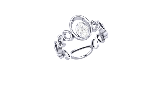 Eclat Floral Cluster - 0.10 Ct Round Cut Diamond Gold Rind