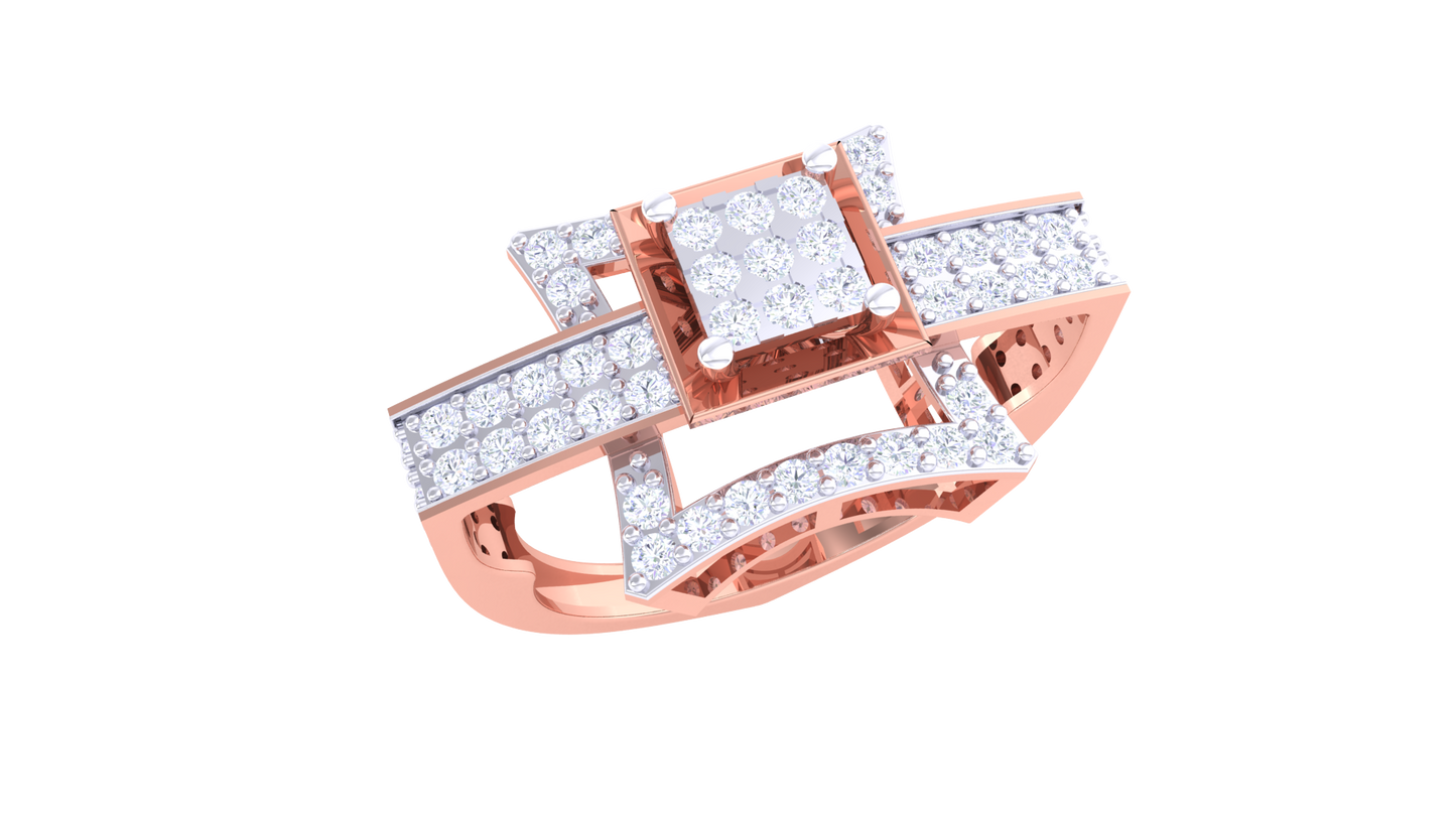 Éclat Prisma Héritage – 0.75 Ct Princess Cut Diamond Gold Ring