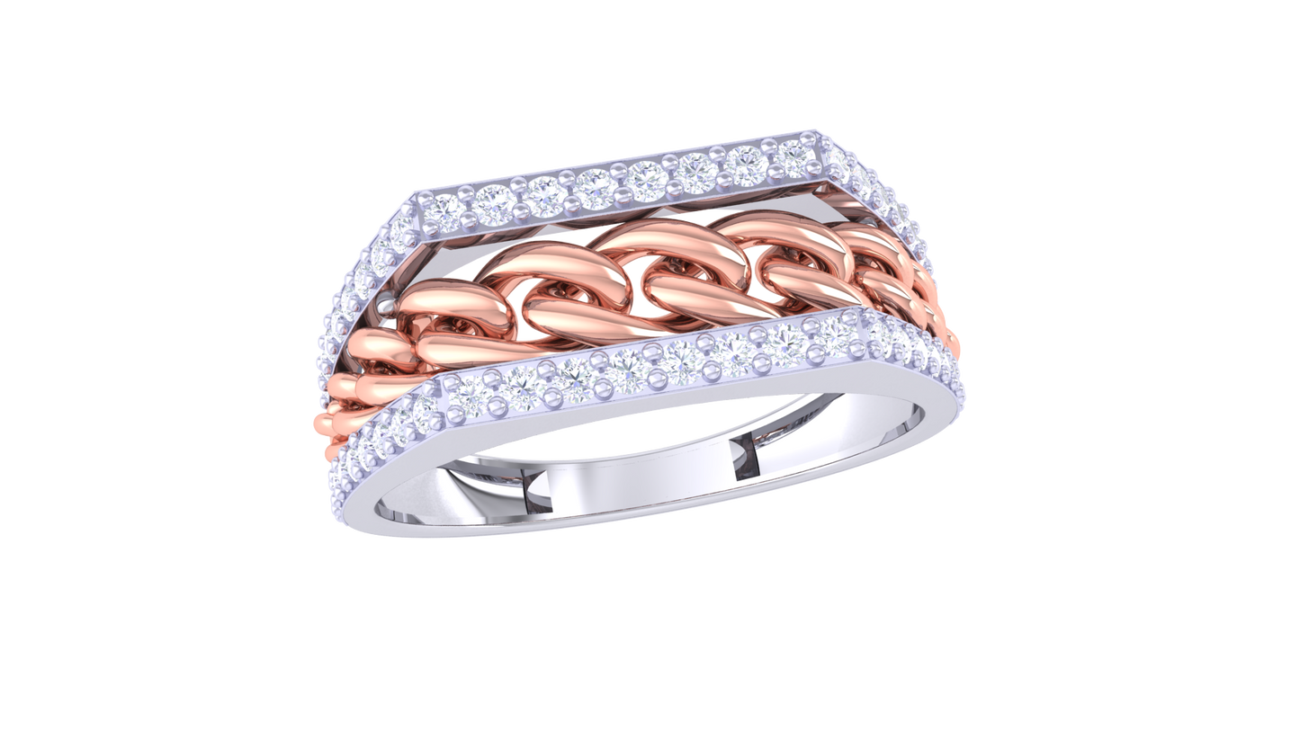 Lumiere Signature Gold Band – 0.45 Ct Pavé Diamonds Ring