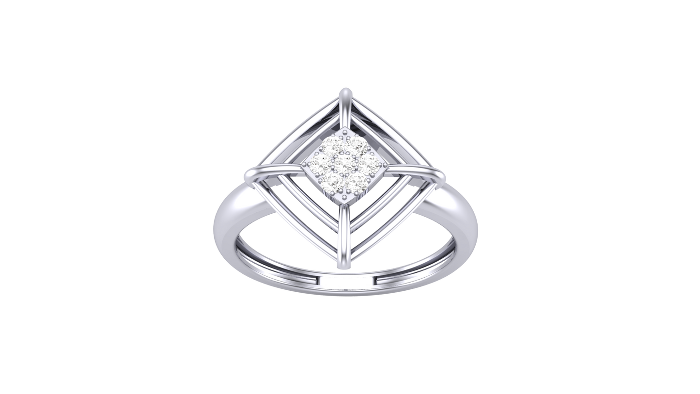 Eclat Bold Chevron - 0.11 Ct Round Diamond Ring