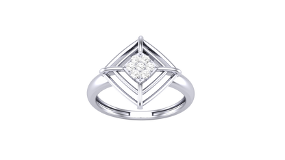 Eclat Bold Chevron - 0.11 Ct Round Diamond Ring