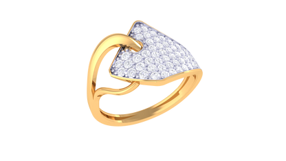 Lumiere Arrow Of Light Ring In Sculpted Gold - 0.54 Ct Round Diamond