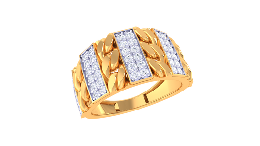 Éclat Maillon Audacieux – 0.68 Ct Round Diamond Gold Ring