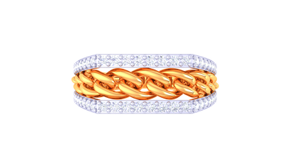 Lumiere Signature Gold Band – 0.45 Ct Pavé Diamonds Ring