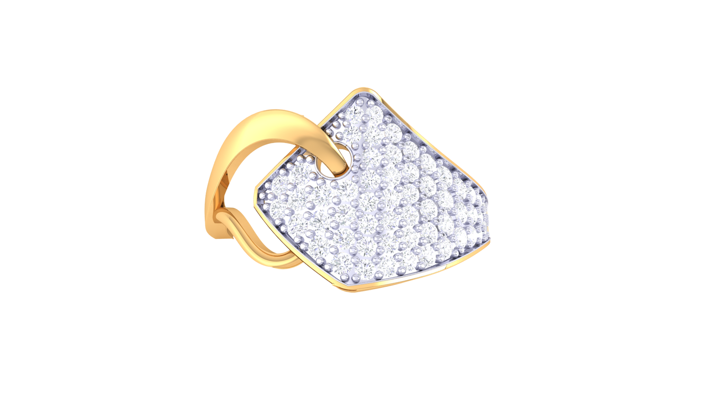 Lumiere Arrow Of Light Ring In Sculpted Gold - 0.54 Ct Round Diamond