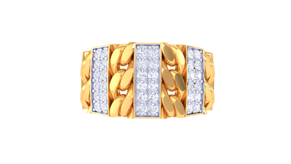 Éclat Maillon Audacieux – 0.68 Ct Round Diamond Gold Ring