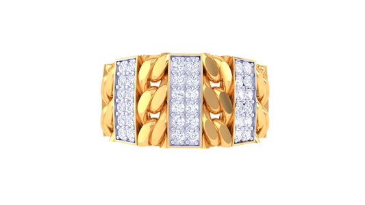 Éclat Maillon Audacieux – 0.68 Ct Round Diamond Gold Ring