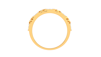 Éclat Maillon Audacieux – 0.68 Ct Round Diamond Gold Ring