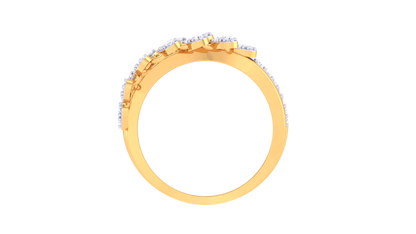 Lumiere Verdant Cascade Ring In Interwoven Gold – 0.40 Ct Dazzling Diamonds