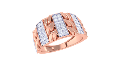 Éclat Maillon Audacieux – 0.68 Ct Round Diamond Gold Ring