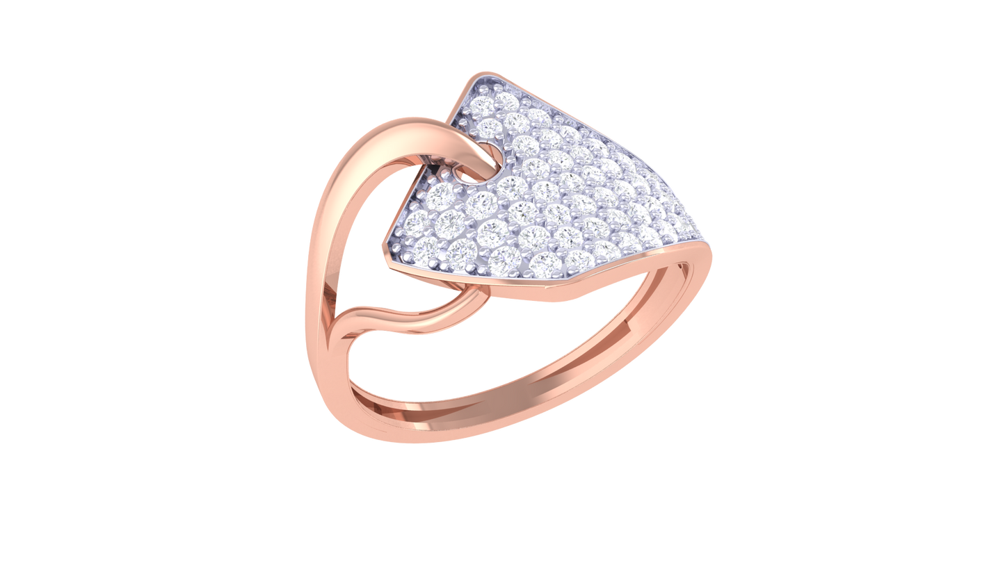 Lumiere Arrow Of Light Ring In Sculpted Gold - 0.54 Ct Round Diamond