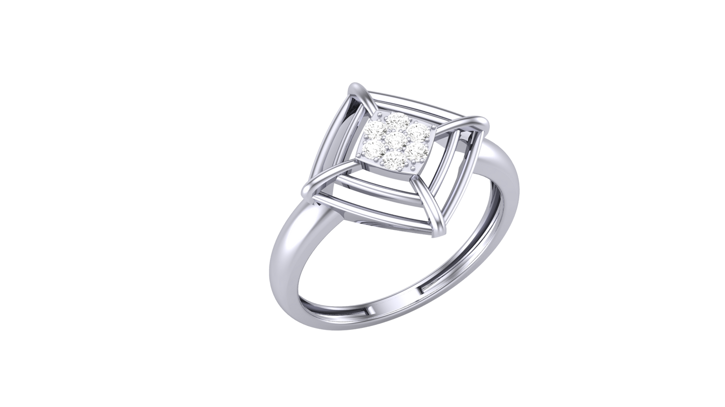 Eclat Bold Chevron - 0.11 Ct Round Diamond Ring
