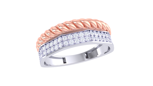 Lumiere Pavé Elegance Rose Gold Band – 0.33 Ct Round Diamonds Ring
