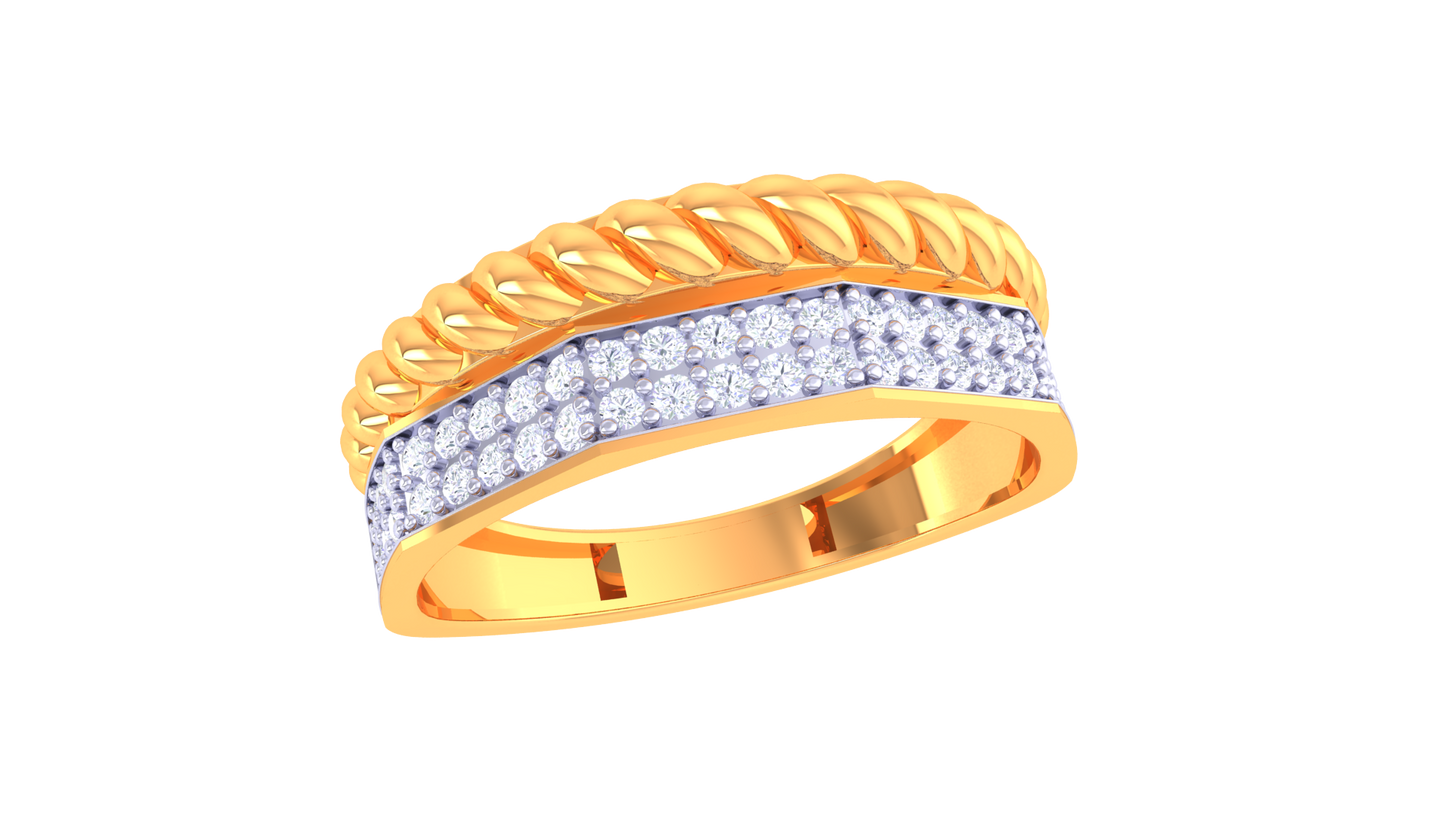 Lumiere Pavé Elegance Rose Gold Band – 0.33 Ct Round Diamonds Ring