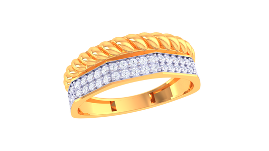 Lumiere Pavé Elegance Rose Gold Band – 0.33 Ct Round Diamonds Ring