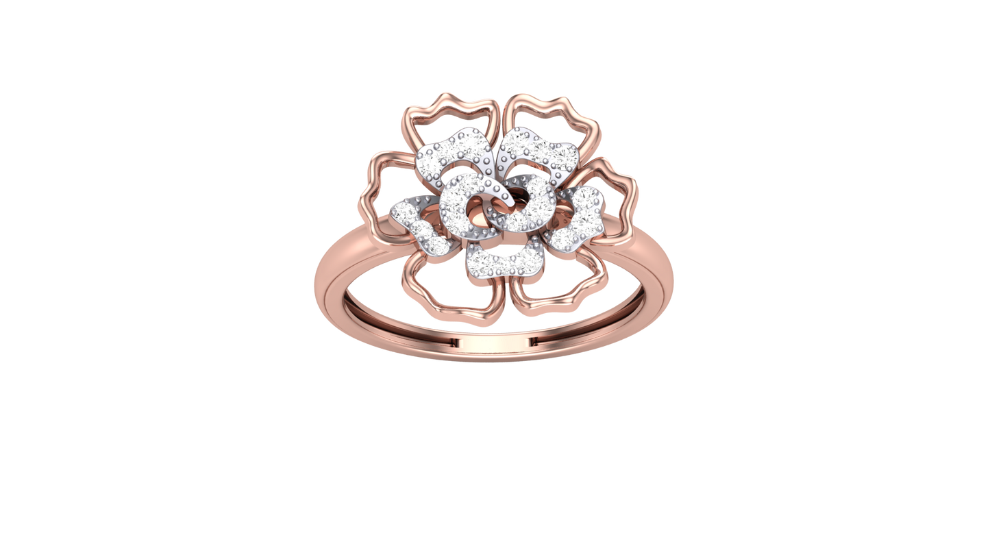 Lumiere Rose Gold Ring - 0.15 Round Diamond