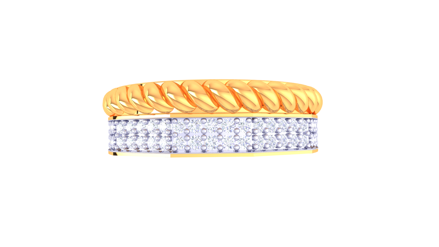 Lumiere Pavé Elegance Rose Gold Band – 0.33 Ct Round Diamonds Ring