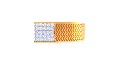 Lumière Onde Moderne – 0.48 Ct Round Diamond Gold Ring