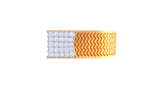 Lumière Onde Moderne – 0.48 Ct Round Diamond Gold Ring