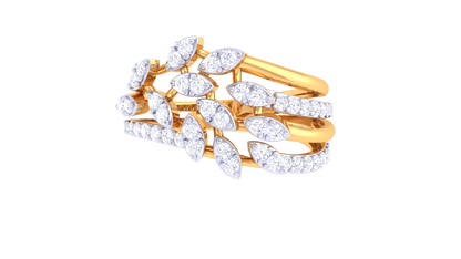 Lumiere Leaf Serenade Ring In Gold – 0.40 Ct Brilliant Cut Diamonds
