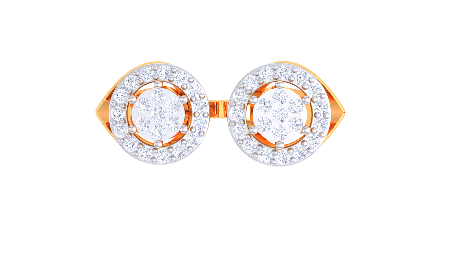 Trilune Dualité Astrale – 0.46 Ct Round Diamond Gold Ring